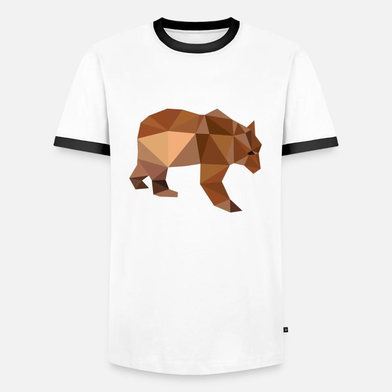 Bear - Men's Ringer Shirt - white/black