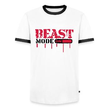 Bête Mode sur un Blut Graffit - T-shirt contrasté Homme - blanc/noir - Devant - AI Model Female 172 light (172cm) & AI Model Male 178 dark (178cm)