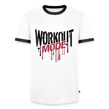 mode d'entraînement graffiti chute gym spray bête - T-shirt contrasté Homme - blanc/noir - Devant - AI Model Female 172 light (172cm) & AI Model Male 178 dark (178cm)