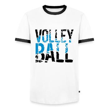 graffiti drops spray stamp pattern cool volleyball - Men's Ringer Shirt - white/black - Front - AI Model Female 172 light (172cm) & AI Model Male 178 dark (178cm)