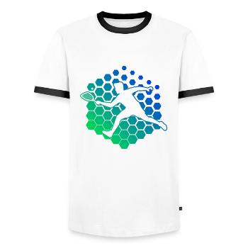 Pickleball Racquetball Femme Pickleball Pickleball Hommespie - T-shirt contrasté Homme - blanc/noir - Devant - AI Model Female 172 light (172cm) & AI Model Male 178 dark (178cm)