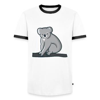 Koala sitzt auf einem Baum in Australien - Männer Kontrast-T-Shirt - Weiß/Schwarz - Vorne - AI Model Female 172 light (172cm) & AI Model Male 178 dark (178cm)