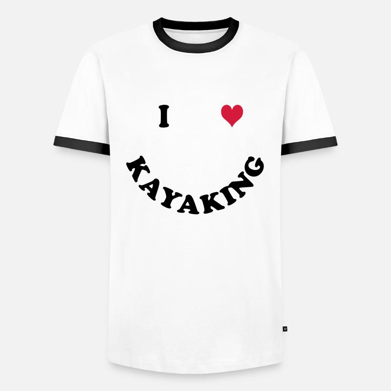 Kajak - Männer Kontrast-T-Shirt - Weiß/Schwarz