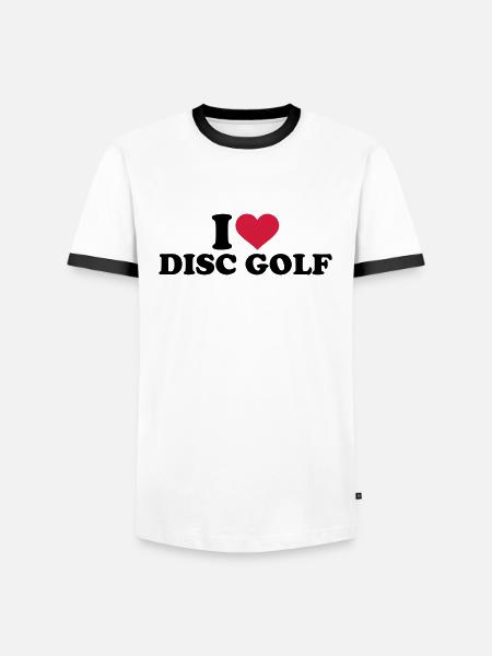 Disc golf - Männer Kontrast-T-Shirt - Weiß/Schwarz