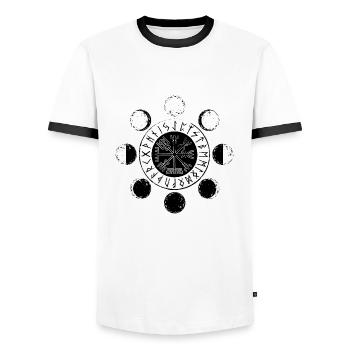 Monde & Runen - Männer Kontrast-T-Shirt - Weiß/Schwarz - Vorne - AI Model Female 172 light (172cm) & AI Model Male 178 dark (178cm)