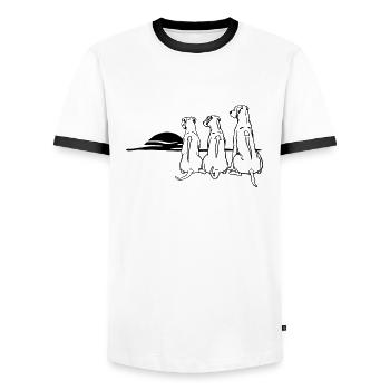 3 Rhodesian Ridgeback - Men's Ringer Shirt - white/black - Front - AI Model Female 172 light (172cm) & AI Model Male 178 dark (178cm)
