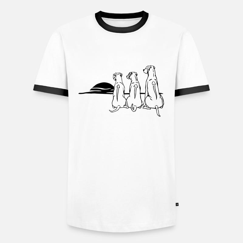 3 Rhodesian Ridgeback - Men's Ringer Shirt - white/black