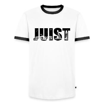 Juist Skyline - Männer Kontrast-T-Shirt - Weiß/Schwarz - Vorne - AI Model Female 172 light (172cm) & AI Model Male 178 dark (178cm)