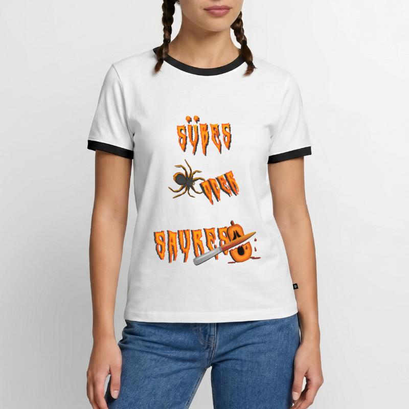 Süßes oder Saures suesses oder saures Männer Kontrast-T-Shirt