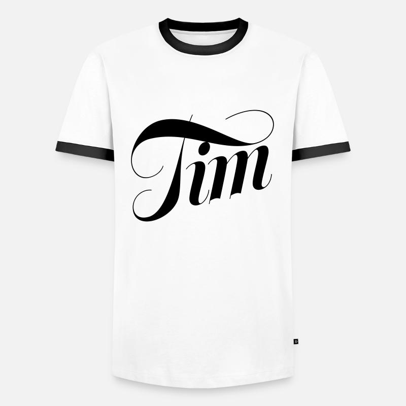 Tim - Männer Kontrast-T-Shirt - Weiß/Schwarz