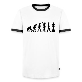 Schach - Männer Kontrast-T-Shirt - Weiß/Schwarz - Vorne - AI Model Female 172 light (172cm) & AI Model Male 178 dark (178cm)