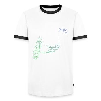 Kiting Kitesurfer Men Kite Women Kitesurfing - Men's Ringer Shirt - white/black - Front - AI Model Female 172 light (172cm) & AI Model Male 178 dark (178cm)