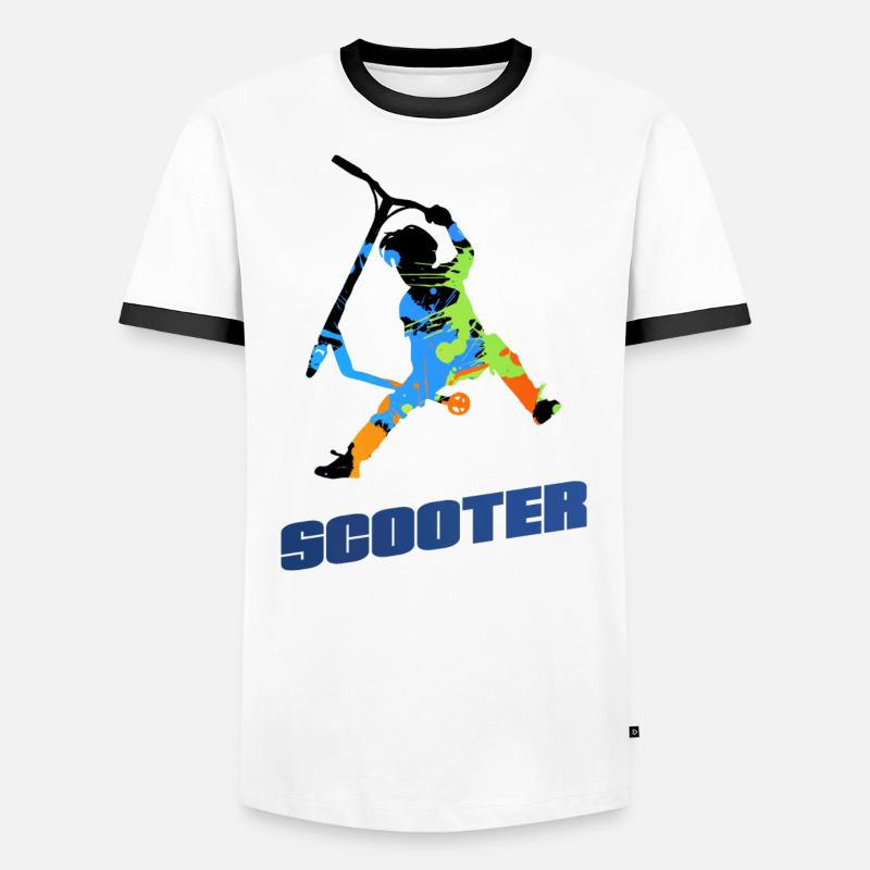 Roller - Männer Kontrast-T-Shirt - Weiß/Schwarz
