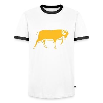Ein Running Ram - Männer Kontrast-T-Shirt - Weiß/Schwarz - Vorne - AI Model Female 172 light (172cm) & AI Model Male 178 dark (178cm)