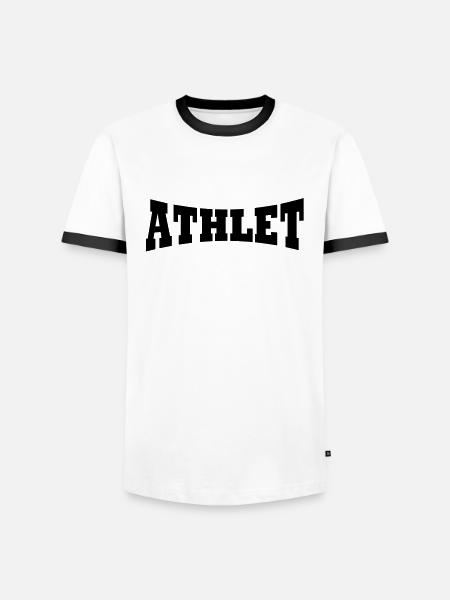 Athlet Schriftzug - Männer Kontrast-T-Shirt - Weiß/Schwarz