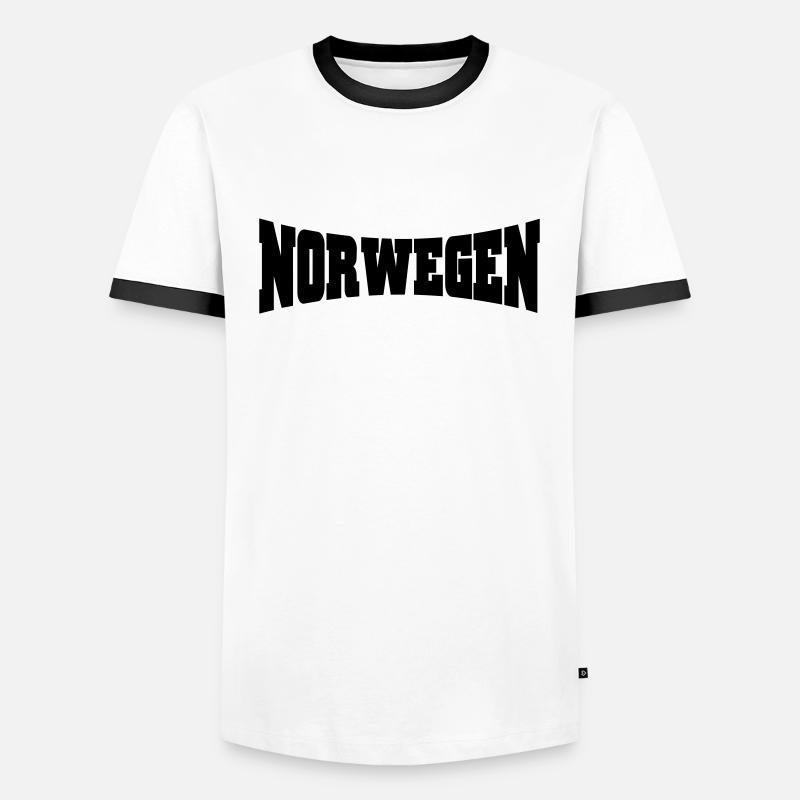 Norway logo - Men's Ringer Shirt - white/black