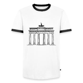 Brandenburg Gate Berlin Victoria chariot - Men's Ringer Shirt - white/black - Front - AI Model Female 172 light (172cm) & AI Model Male 178 dark (178cm)