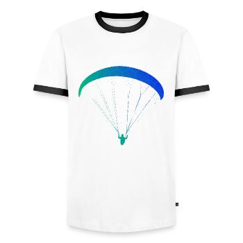 Paragliding Paragleiten Paraglider Paragleiter - Men's Ringer Shirt - white/black - Front - AI Model Female 172 light (172cm) & AI Model Male 178 dark (178cm)