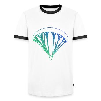 Parapente Femmes Parapente Parapente Parapente Parapente - T-shirt contrasté Homme - blanc/noir - Devant - AI Model Female 172 light (172cm) & AI Model Male 178 dark (178cm)