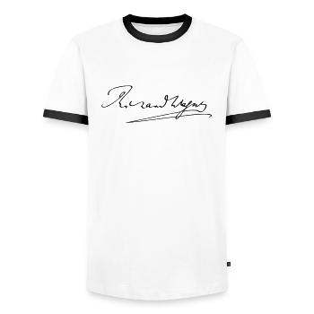 Richard Wagner - Men's Ringer Shirt - white/black - Front - AI Model Female 172 light (172cm) & AI Model Male 178 dark (178cm)