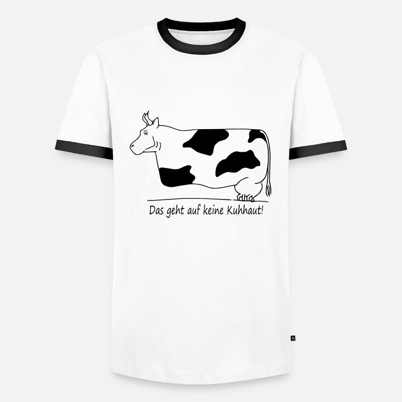 Kuh - Männer Kontrast-T-Shirt - Weiß/Schwarz