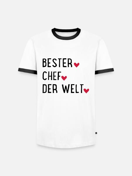Bester Chef - Männer Kontrast-T-Shirt - Weiß/Schwarz