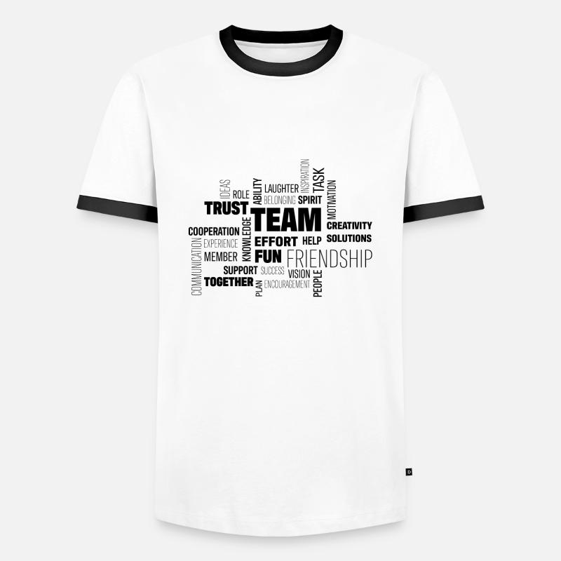 Team - Männer Kontrast-T-Shirt - Weiß/Schwarz