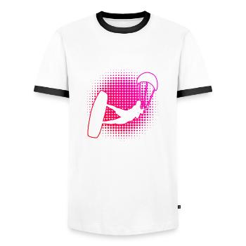 Kitesurf Kitesurf kitesurf kitesurfer kite - T-shirt contrasté Homme - blanc/noir - Devant - AI Model Female 172 light (172cm) & AI Model Male 178 dark (178cm)