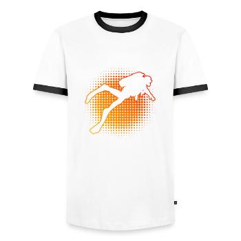 Taucher Scuba Taucher Damen Tauchen Free Dive - Männer Kontrast-T-Shirt - Weiß/Schwarz - Vorne - AI Model Female 172 light (172cm) & AI Model Male 178 dark (178cm)