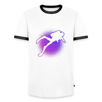 Plongée Scuba Diver Diver Plongée Hommes - T-shirt contrasté Homme - blanc/noir - Devant - AI Model Female 172 light (172cm) & AI Model Male 178 dark (178cm)
