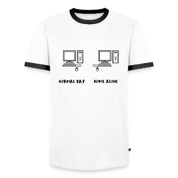Computer porn masturbation handjob sex internet - Men's Ringer Shirt - white/black - Front - AI Model Female 172 light (172cm) & AI Model Male 178 dark (178cm)