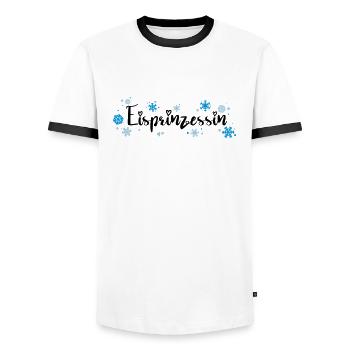 Princesse de glace - T-shirt contrasté Homme - blanc/noir - Devant - AI Model Female 172 light (172cm) & AI Model Male 178 dark (178cm)