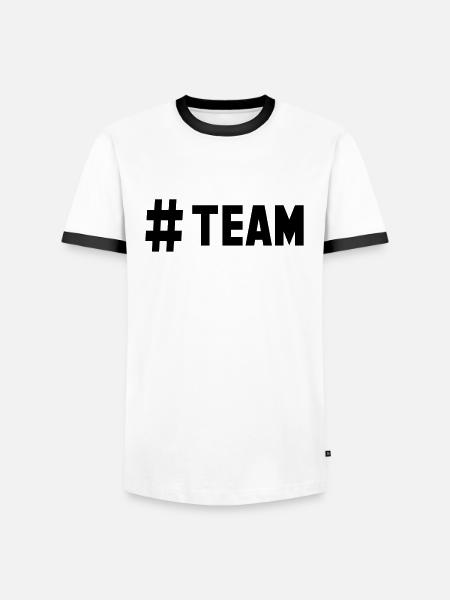 # team - Männer Kontrast-T-Shirt - Weiß/Schwarz