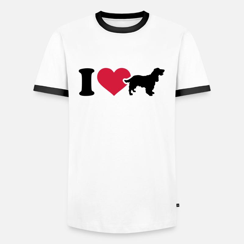 Cocker Spaniel - Männer Kontrast-T-Shirt - Weiß/Schwarz