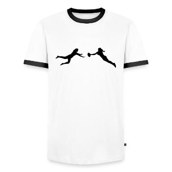 Ultimate Frisbee - Women - T-shirt contrasté Homme - blanc/noir - Devant - AI Model Female 172 light (172cm) & AI Model Male 178 dark (178cm)