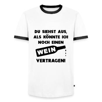 Lustiger Wein Spruch Wein Sprüche Weinliebhaberin - Männer Kontrast-T-Shirt - Weiß/Schwarz - Vorne - AI Model Female 172 light (172cm) & AI Model Male 178 dark (178cm)