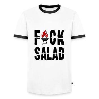 Fuck Salad BBQ Grillen Grillmeister Geschenkidee - Männer Kontrast-T-Shirt - Weiß/Schwarz - Vorne - AI Model Female 172 light (172cm) & AI Model Male 178 dark (178cm)