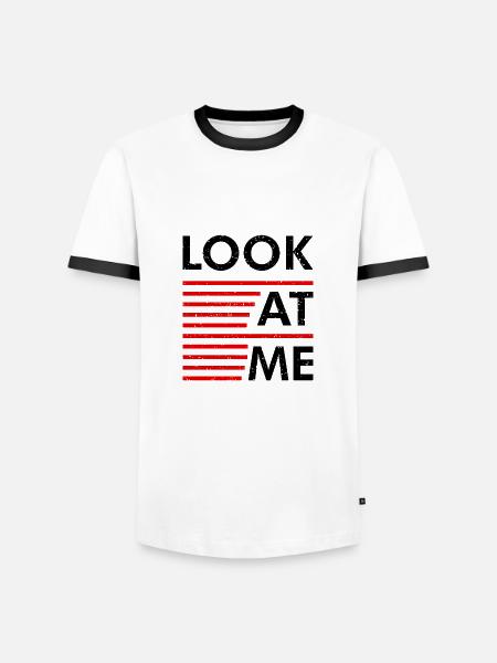 Statement Look At Me - Men's Ringer Shirt - white/black