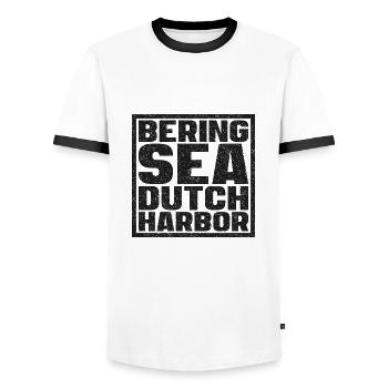 Bering Sea Dutch Harbor Alaska USA - Männer Kontrast-T-Shirt - Weiß/Schwarz - Vorne - AI Model Female 172 light (172cm) & AI Model Male 178 dark (178cm)