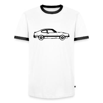 capri - Männer Kontrast-T-Shirt - Weiß/Schwarz - Vorne - AI Model Female 172 light (172cm) & AI Model Male 178 dark (178cm)