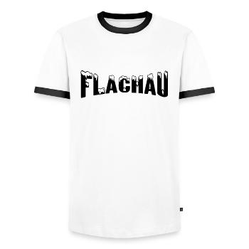 Flachau ski resort (snow) - Men's Ringer Shirt - white/black - Front - AI Model Female 172 light (172cm) & AI Model Male 178 dark (178cm)