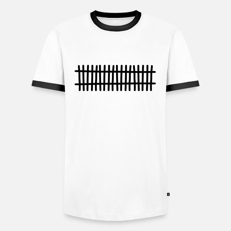 Zaun - Männer Kontrast-T-Shirt - Weiß/Schwarz