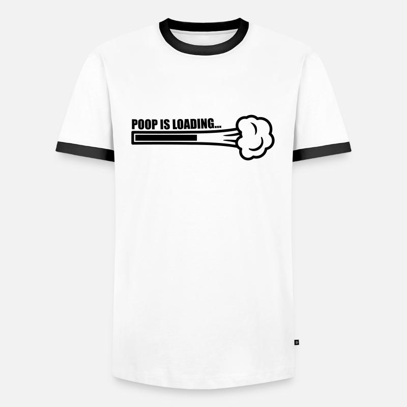 Poop Is Loading - Men's Ringer Shirt - white/black