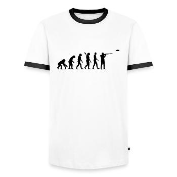 Evolution Ball-trap - T-shirt contrasté Homme - blanc/noir - Devant - AI Model Female 172 light (172cm) & AI Model Male 178 dark (178cm)