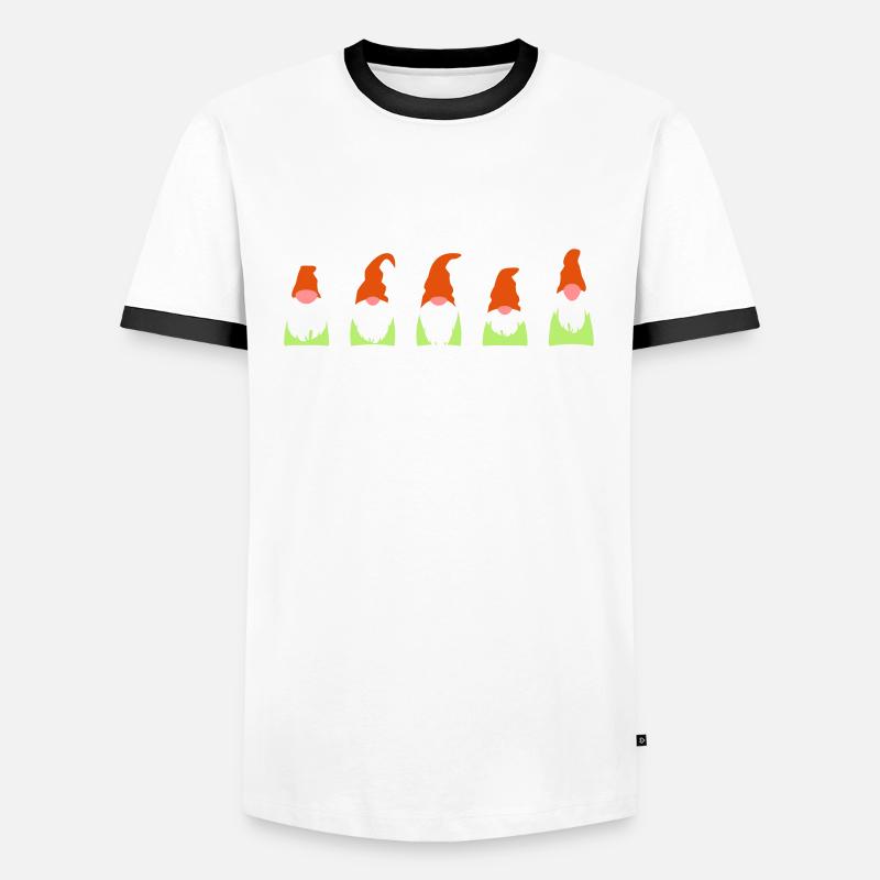 midgets dans une rangée - T-shirt contrasté Homme - blanc/noir