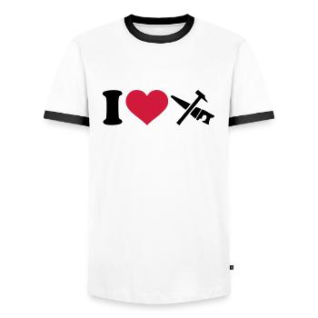 Werkzeug - Männer Kontrast-T-Shirt - Weiß/Schwarz - Vorne - AI Model Female 172 light (172cm) & AI Model Male 178 dark (178cm)