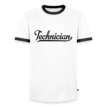 Techniciens - T-shirt contrasté Homme - blanc/noir - Devant - AI Model Female 172 light (172cm) & AI Model Male 178 dark (178cm)