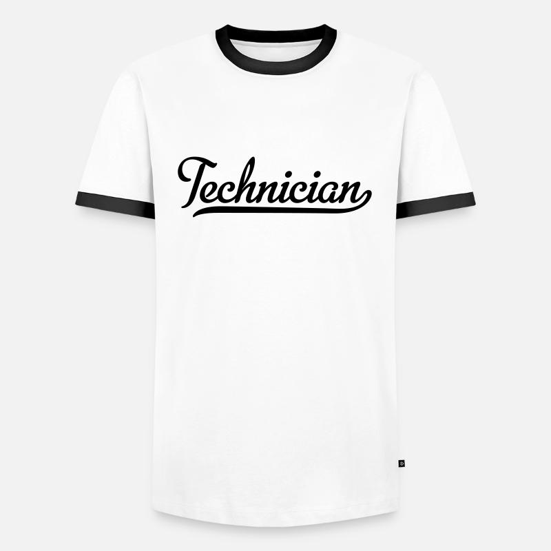 Techniciens - T-shirt contrasté Homme - blanc/noir