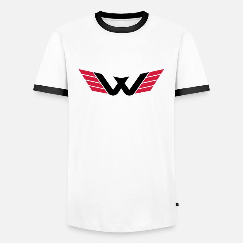 W Logo - Männer Kontrast-T-Shirt - Weiß/Schwarz