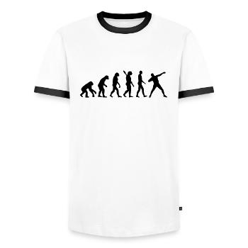 Evolution Shot put - Men's Ringer Shirt - white/black - Front - AI Model Female 172 light (172cm) & AI Model Male 178 dark (178cm)